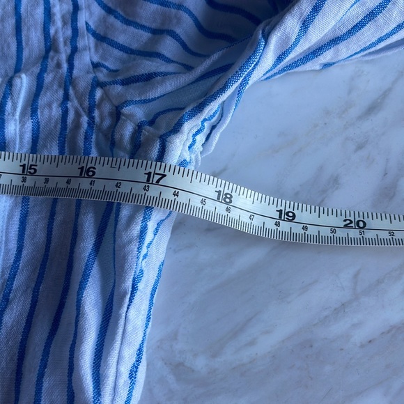 J.Crew Mens’ Baird McNutt Irish Linen Shirt in White with Blue Stripes NWOT - Picture 5 of 7